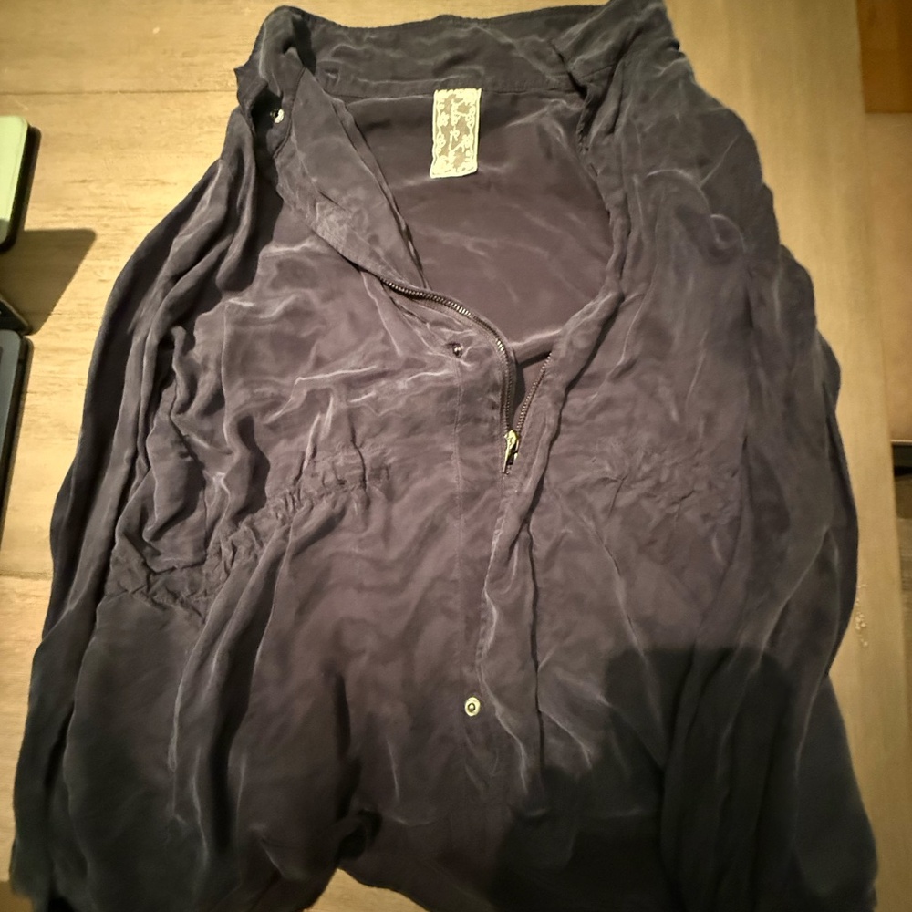SILK NAVY BLUE JACKET
